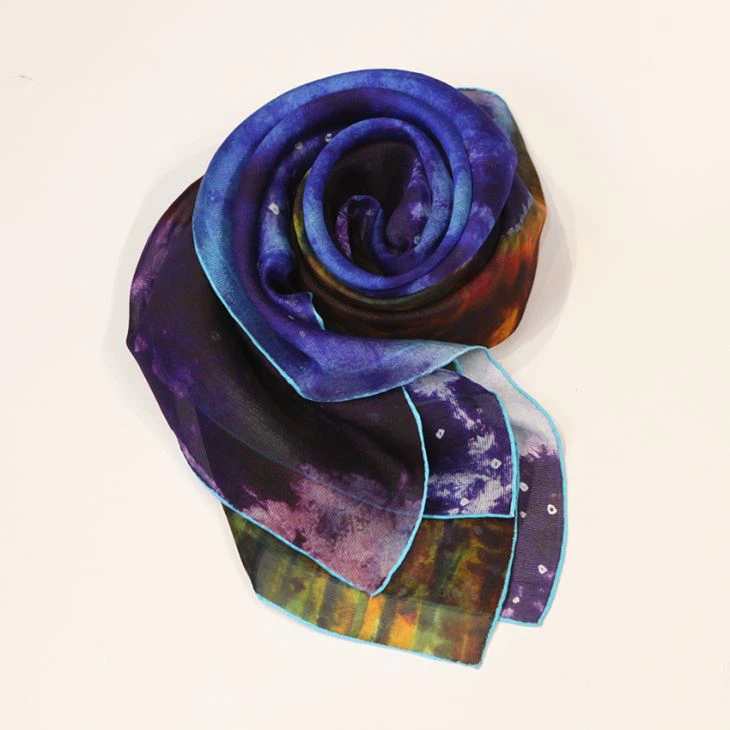 Screen Printed Silk Chiffon Scarves